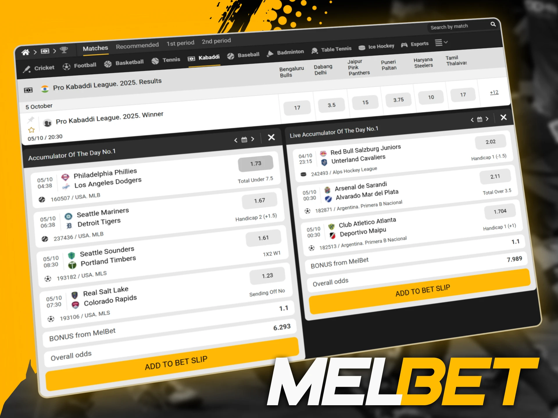 Bet on national and international kabaddi tournaments at the official Melbet site in Bangladesh.