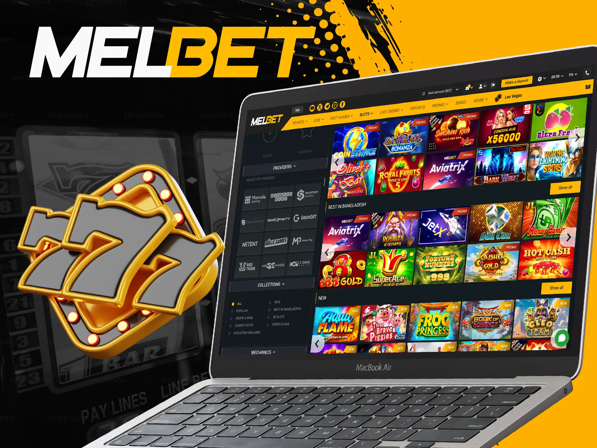 Join Melbet to spin the reels every day.