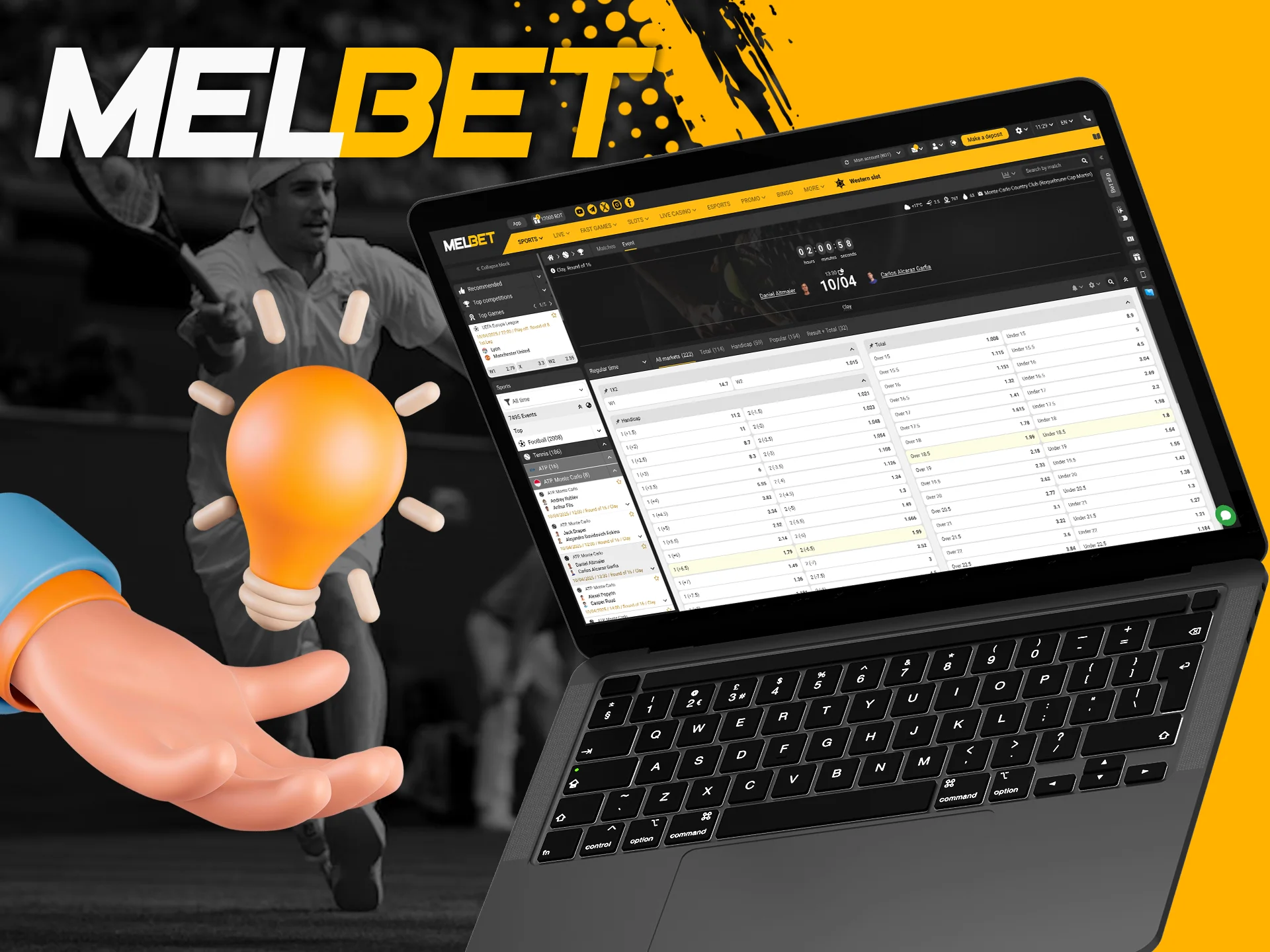 Get tips and advice on betting on tennis matches with Melbet.