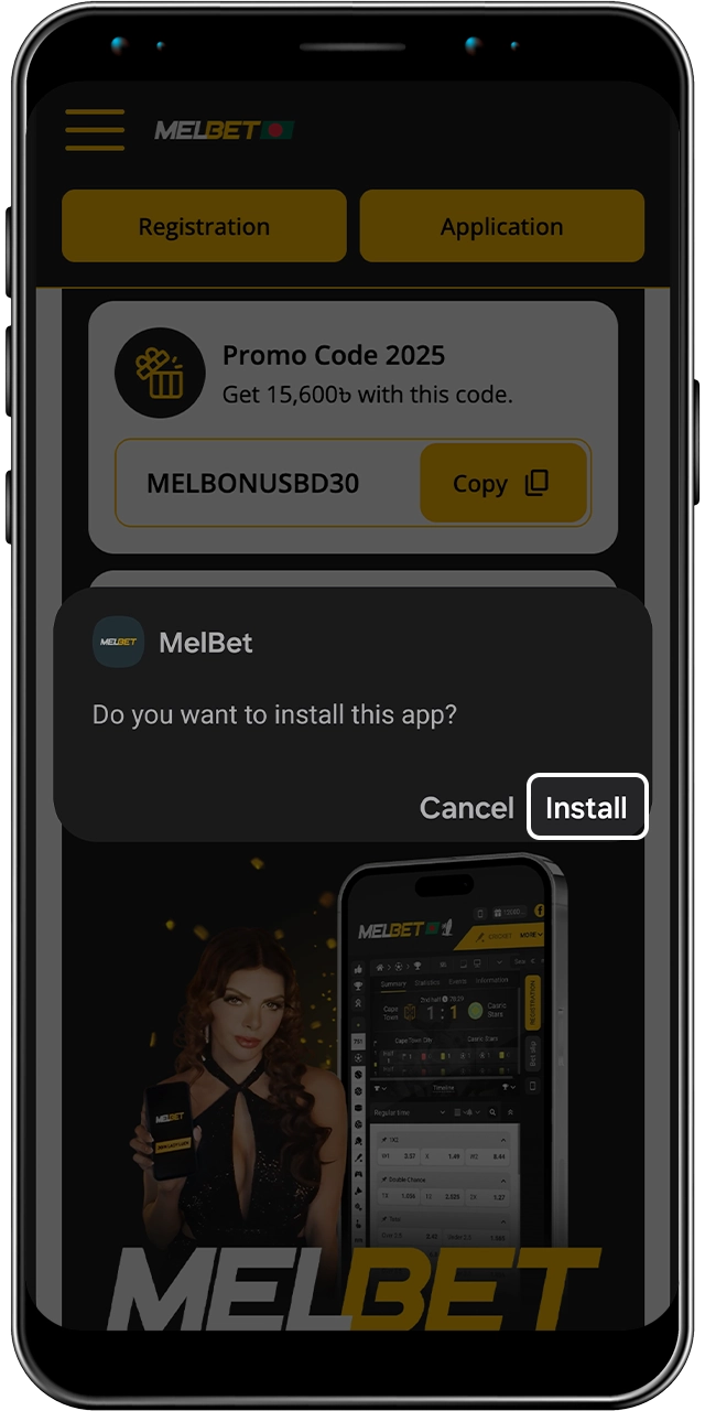 After downloading the Melbet app APK, go to the “Downloads” folder and start installing it.