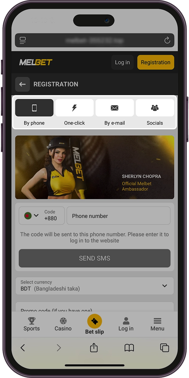 Create a new account using the Melbet app for iOS for this.