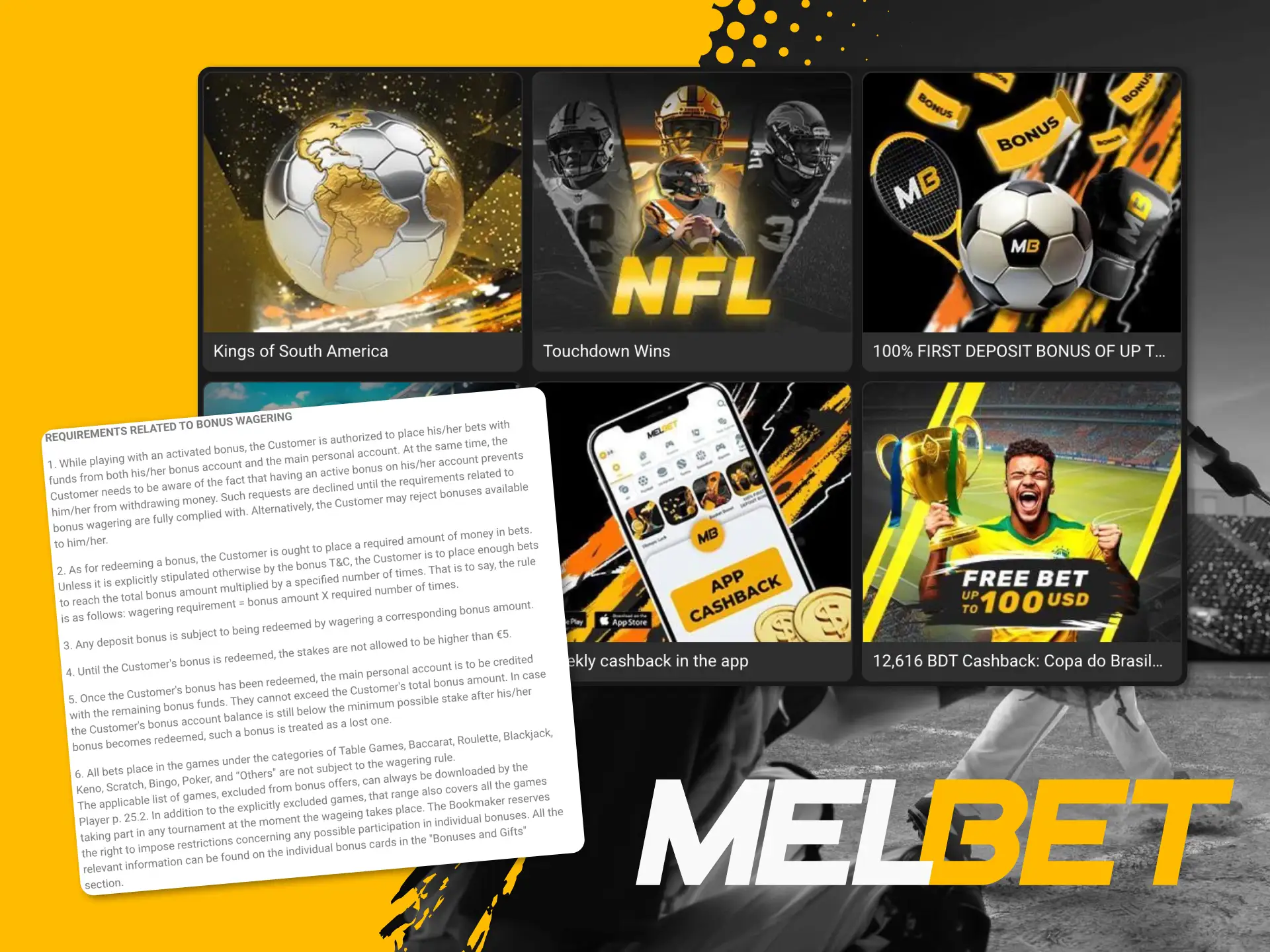 Players must wager their bonus at Melbet online casino.